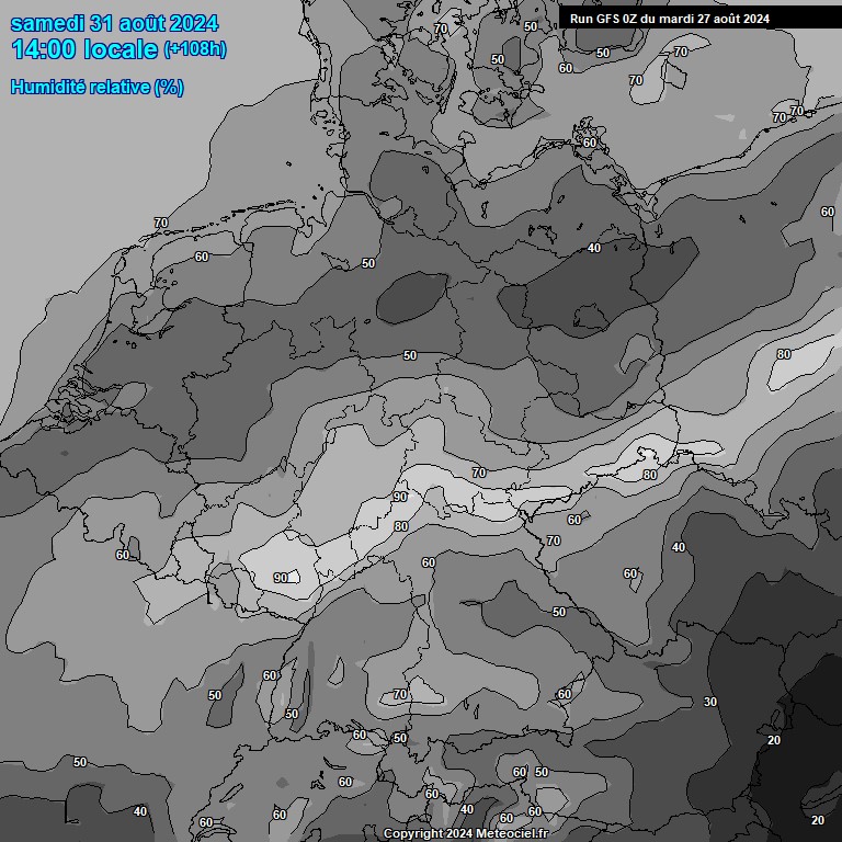 Modele GFS - Carte prvisions 