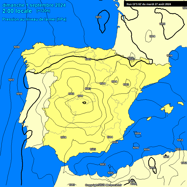 Modele GFS - Carte prvisions 