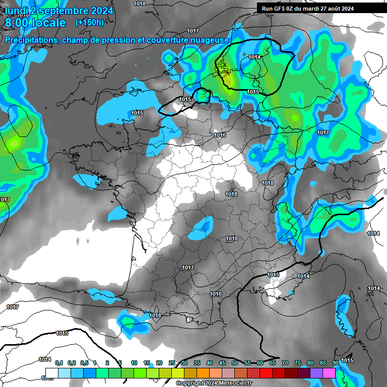 Modele GFS - Carte prvisions 