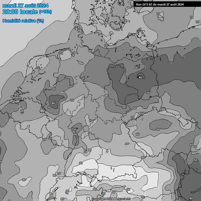 Modele GFS - Carte prvisions 