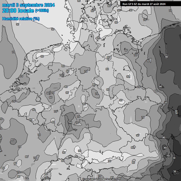 Modele GFS - Carte prvisions 