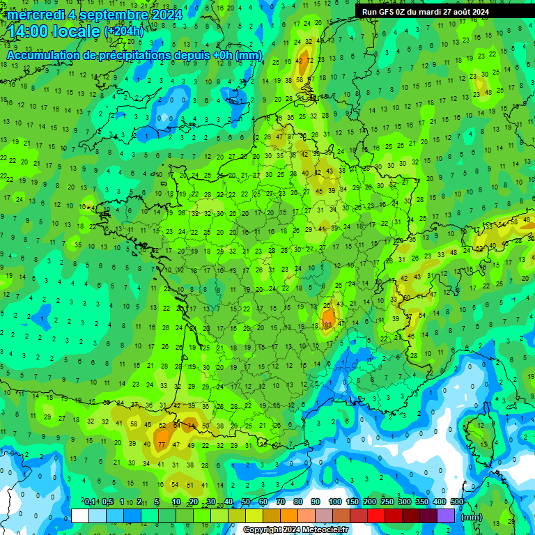 Modele GFS - Carte prvisions 