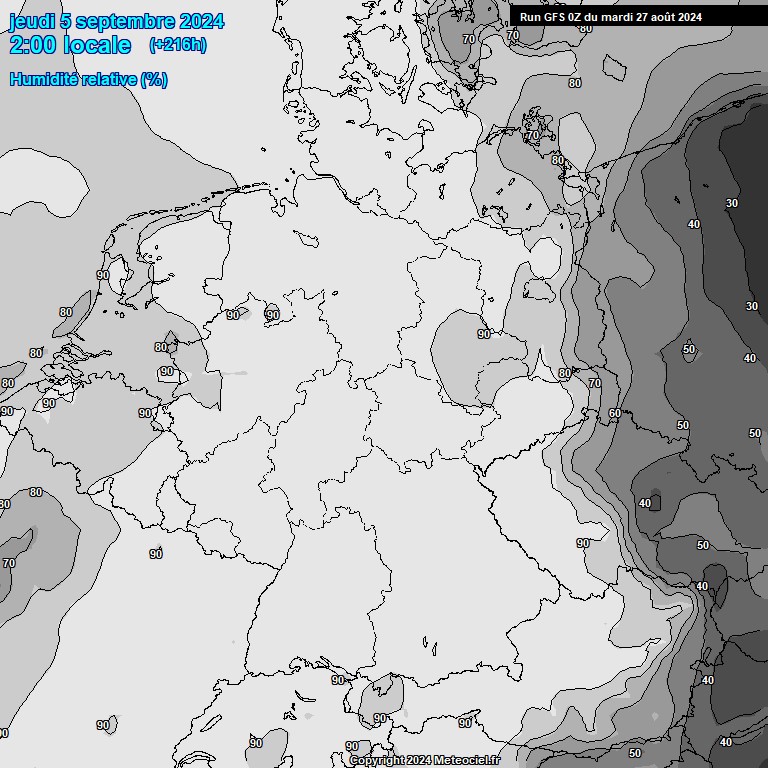 Modele GFS - Carte prvisions 