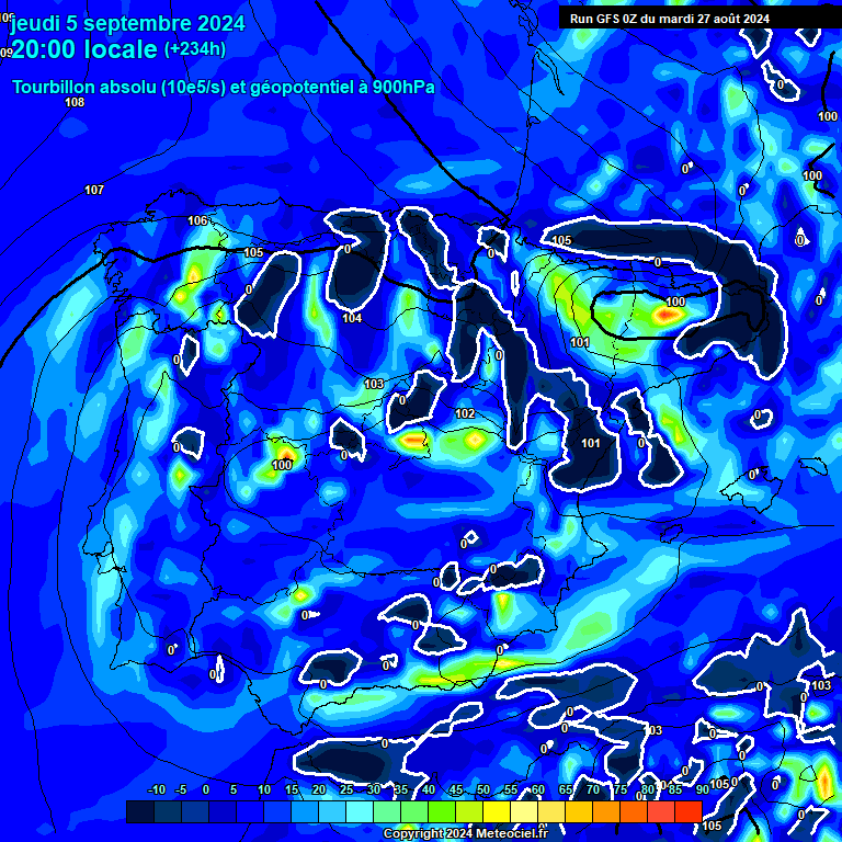 Modele GFS - Carte prvisions 