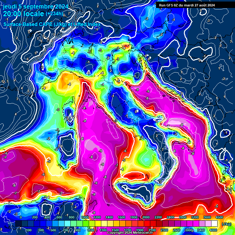 Modele GFS - Carte prvisions 