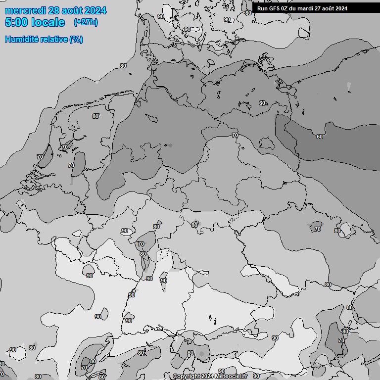 Modele GFS - Carte prvisions 