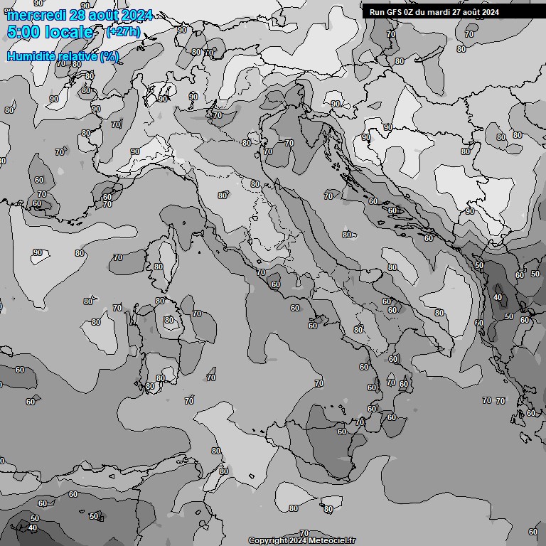 Modele GFS - Carte prvisions 