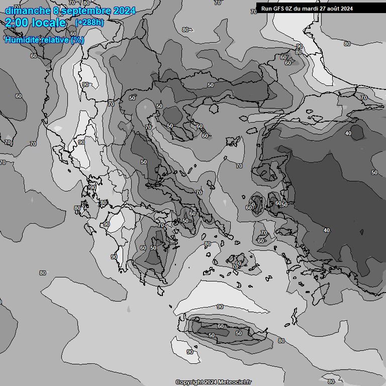 Modele GFS - Carte prvisions 