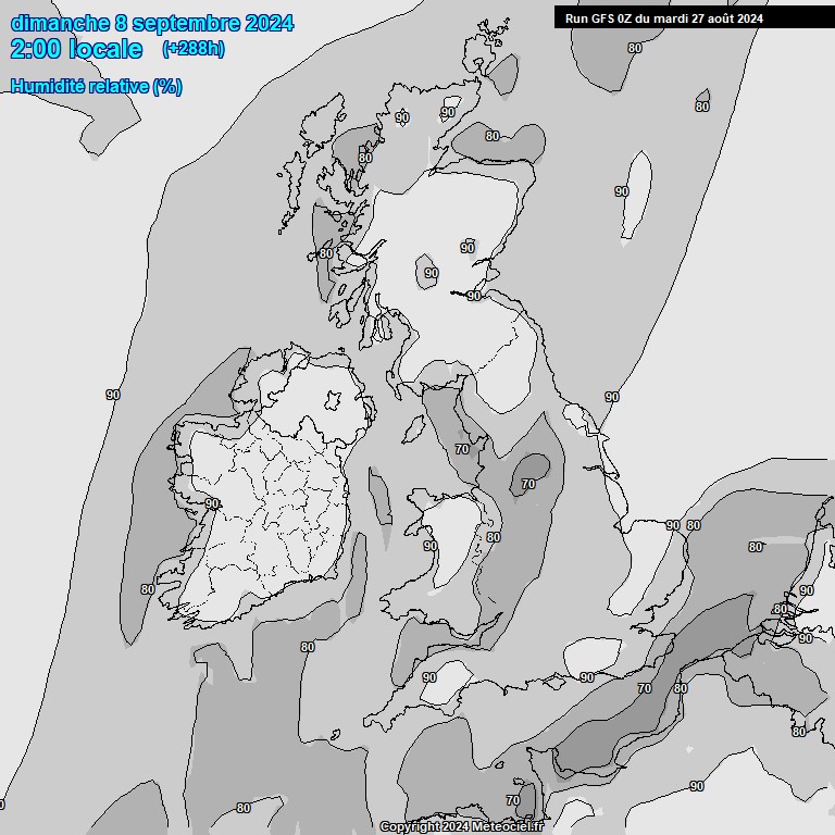 Modele GFS - Carte prvisions 