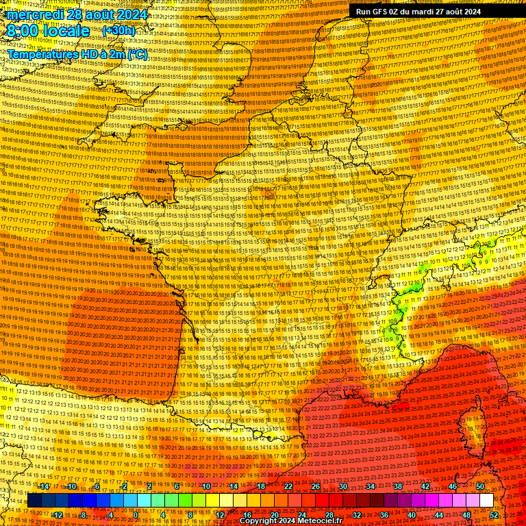 Modele GFS - Carte prvisions 