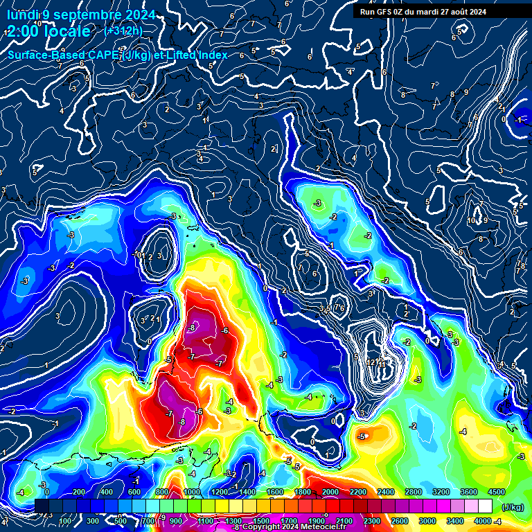 Modele GFS - Carte prvisions 