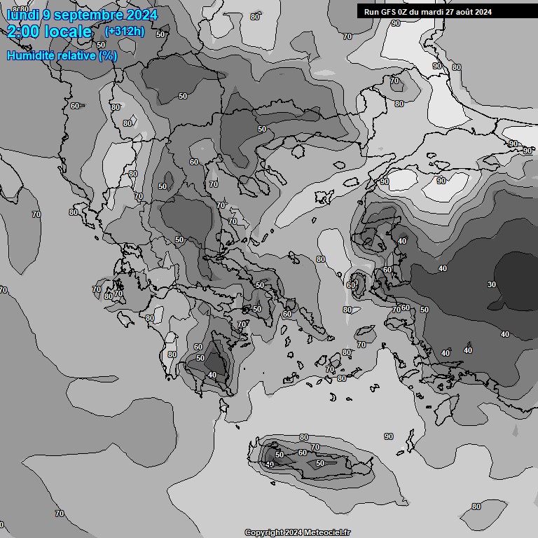 Modele GFS - Carte prvisions 