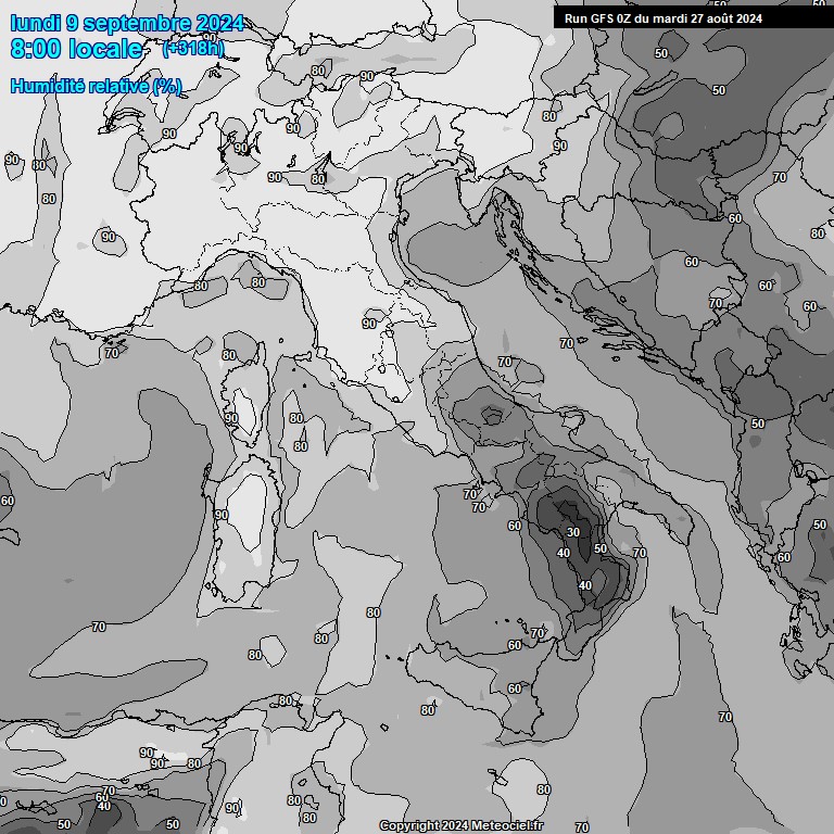 Modele GFS - Carte prvisions 