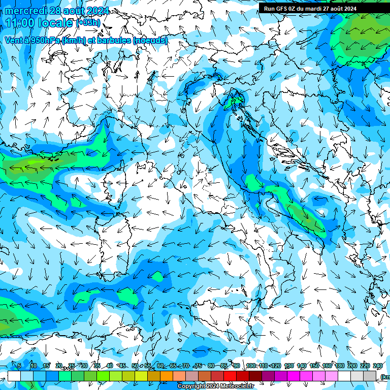 Modele GFS - Carte prvisions 