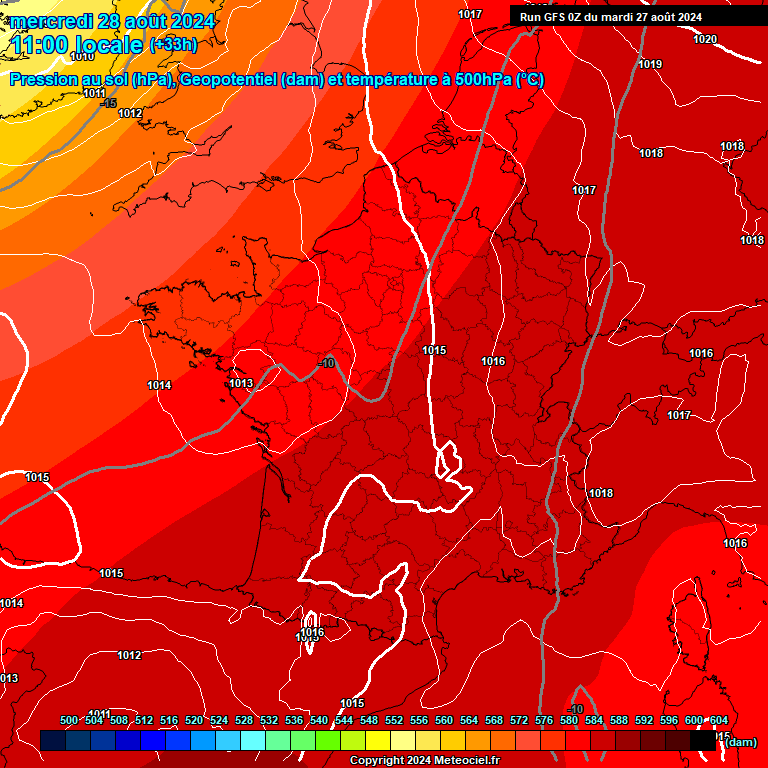 Modele GFS - Carte prvisions 