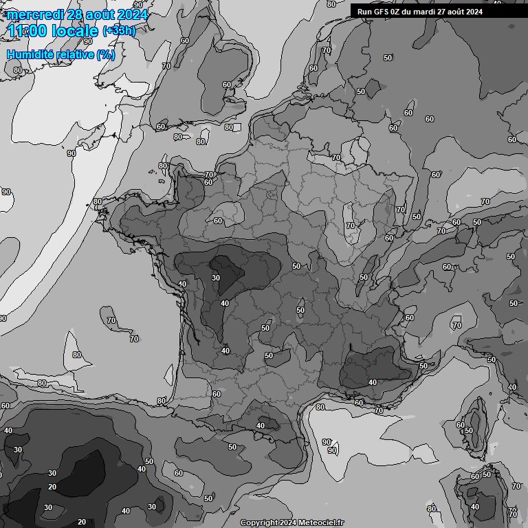 Modele GFS - Carte prvisions 