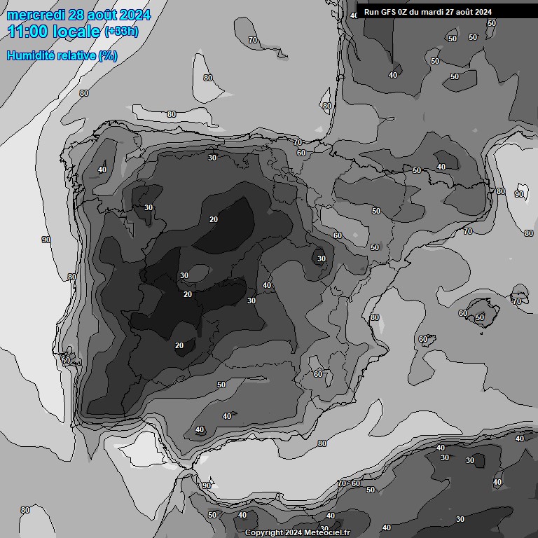 Modele GFS - Carte prvisions 