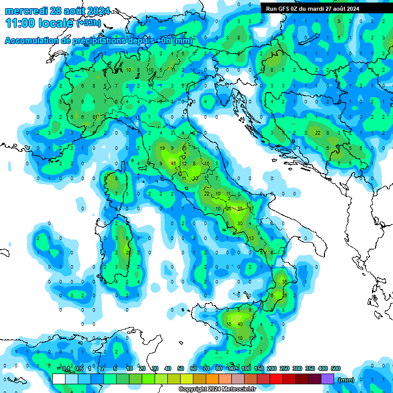 Modele GFS - Carte prvisions 