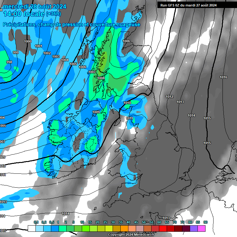 Modele GFS - Carte prvisions 