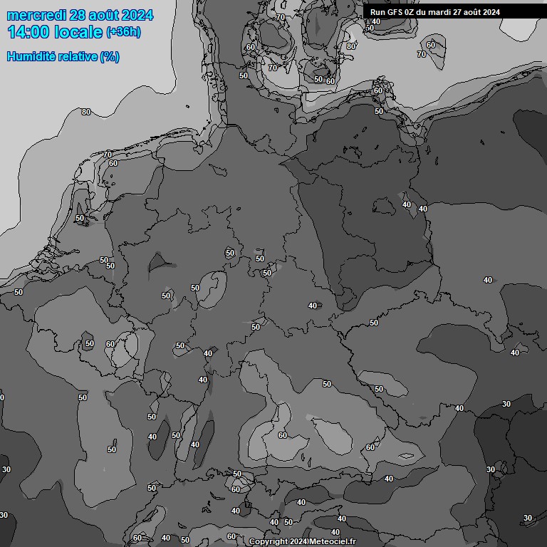 Modele GFS - Carte prvisions 