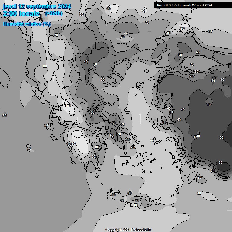 Modele GFS - Carte prvisions 