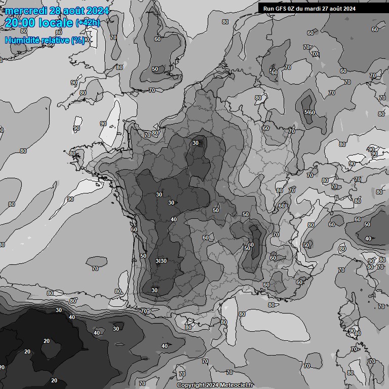 Modele GFS - Carte prvisions 