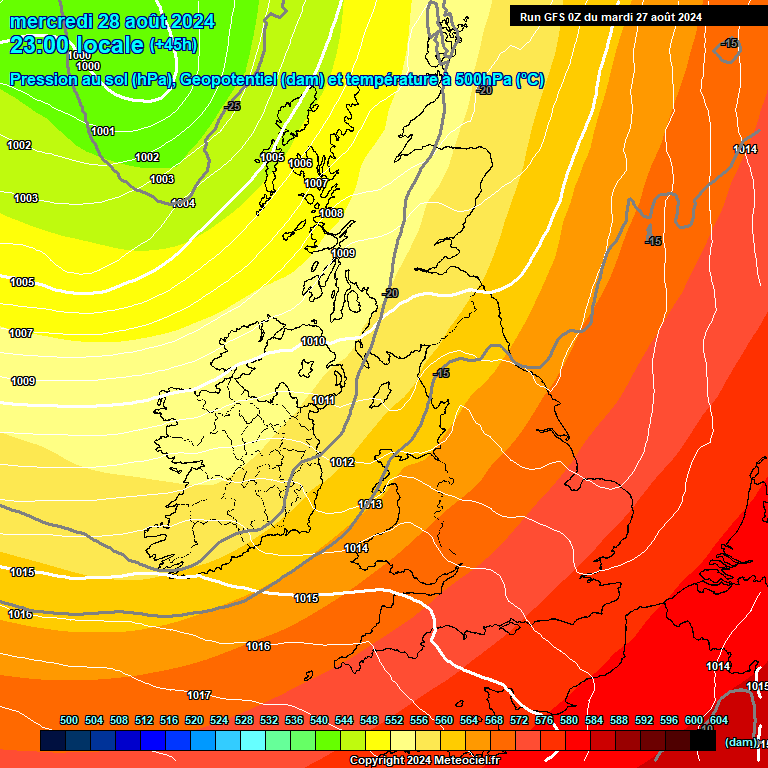 Modele GFS - Carte prvisions 