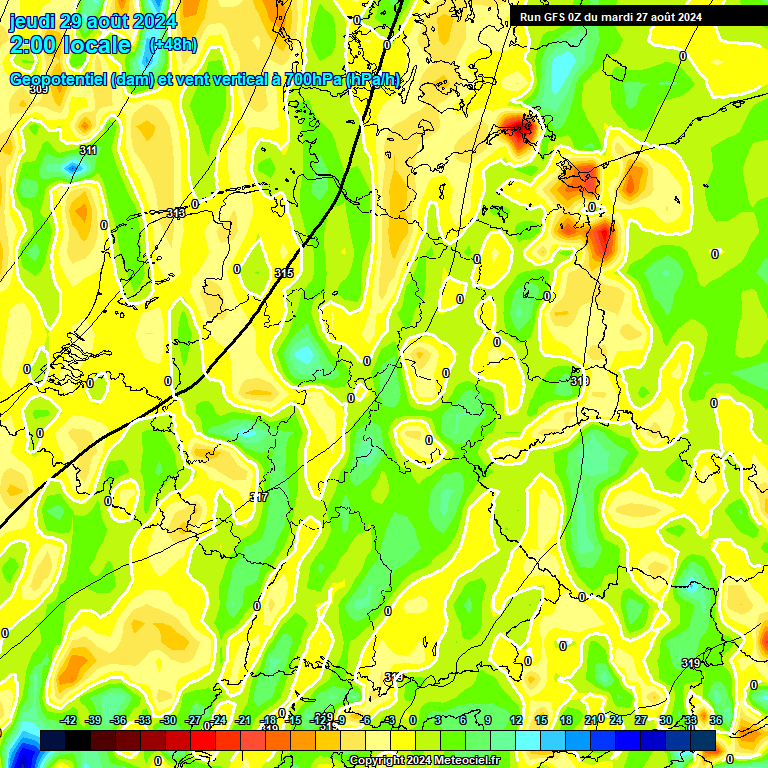 Modele GFS - Carte prvisions 