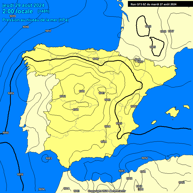 Modele GFS - Carte prvisions 