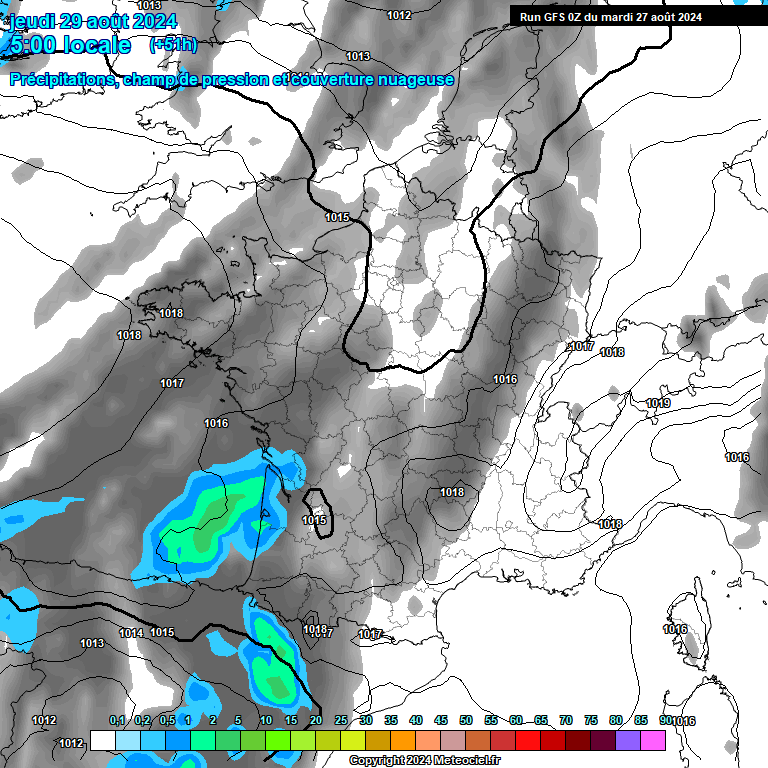 Modele GFS - Carte prvisions 