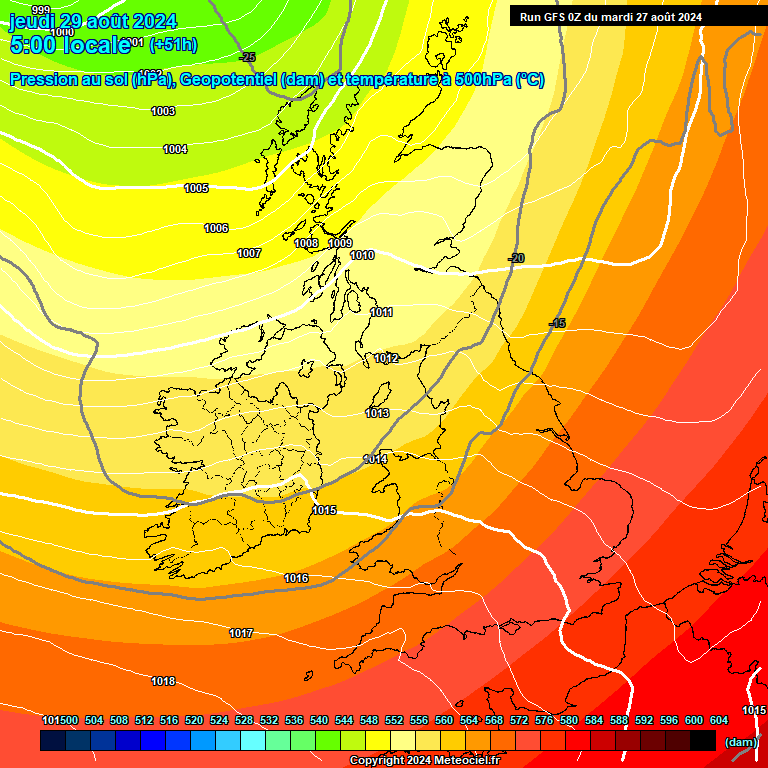 Modele GFS - Carte prvisions 