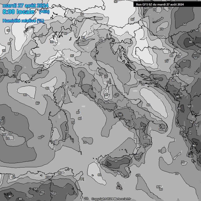 Modele GFS - Carte prvisions 