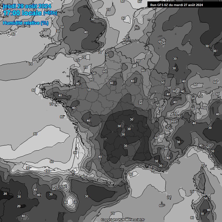 Modele GFS - Carte prvisions 