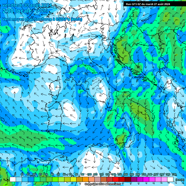 Modele GFS - Carte prvisions 