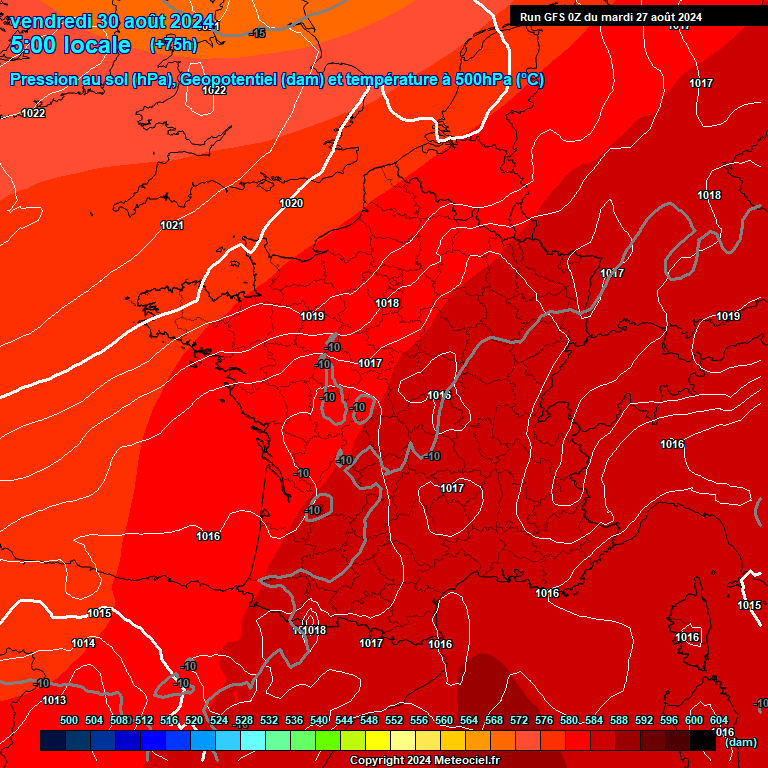 Modele GFS - Carte prvisions 