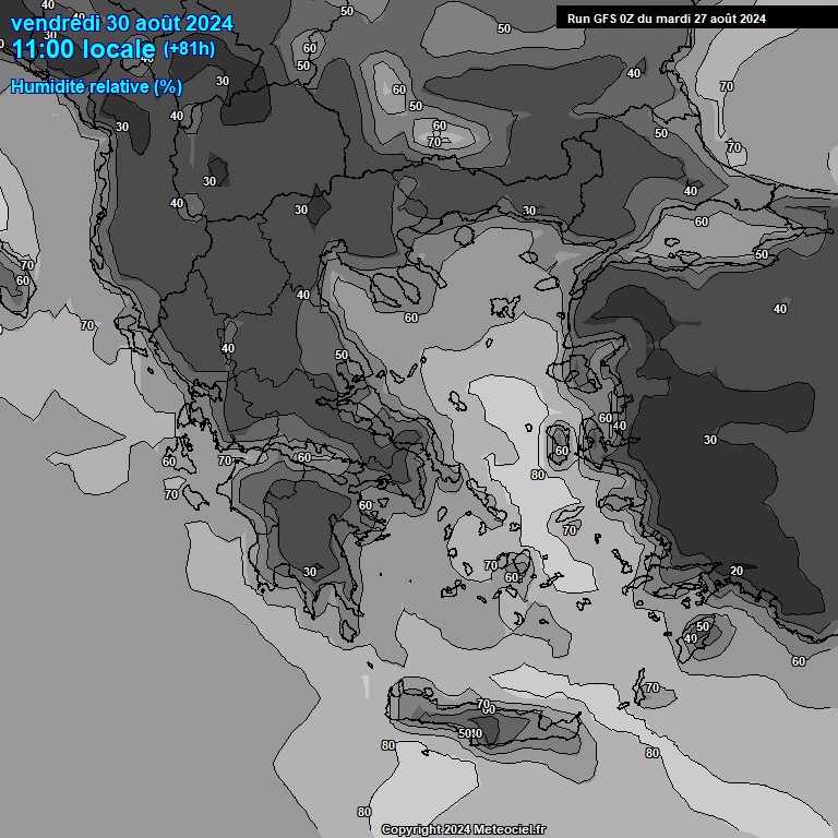 Modele GFS - Carte prvisions 