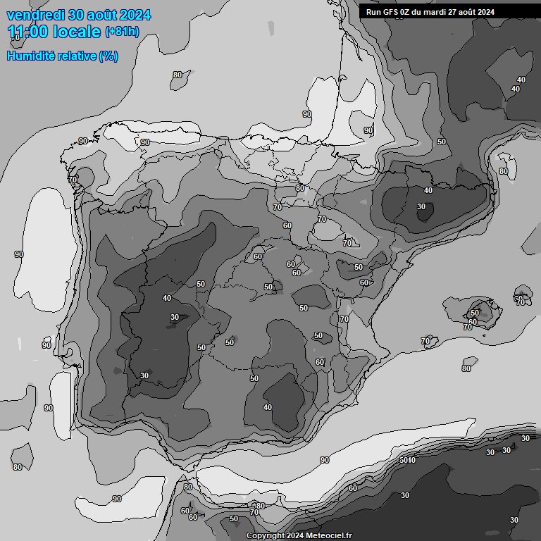 Modele GFS - Carte prvisions 