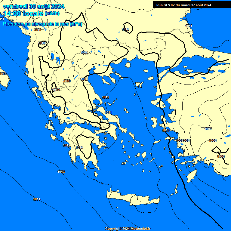 Modele GFS - Carte prvisions 