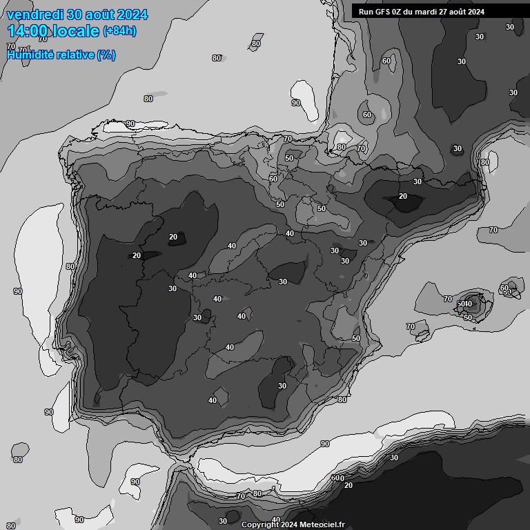 Modele GFS - Carte prvisions 