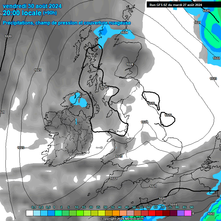 Modele GFS - Carte prvisions 