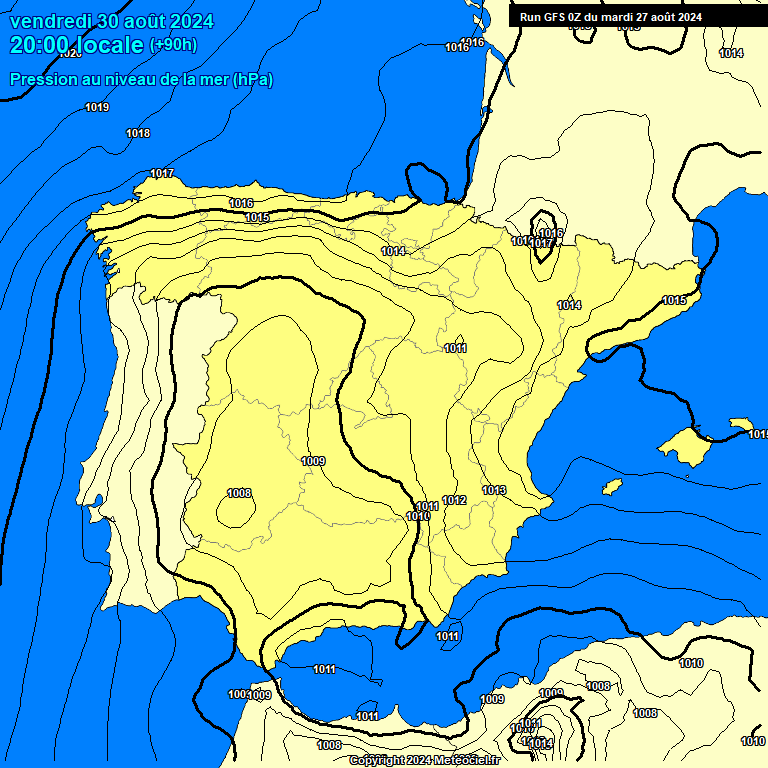 Modele GFS - Carte prvisions 