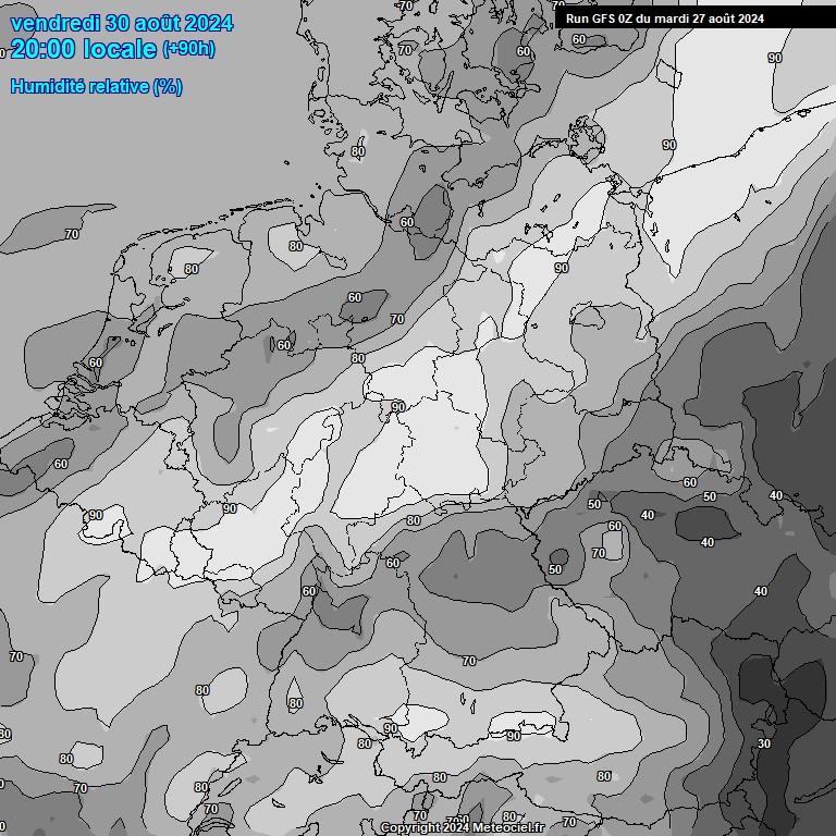 Modele GFS - Carte prvisions 