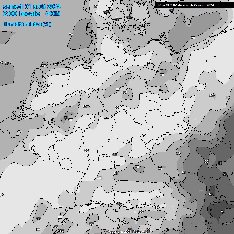 Modele GFS - Carte prvisions 