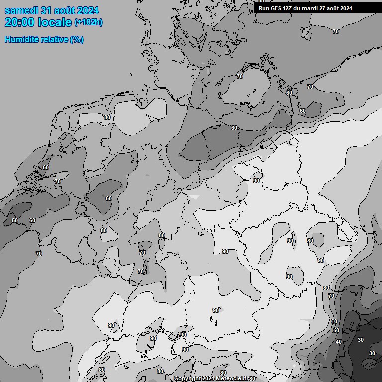 Modele GFS - Carte prvisions 