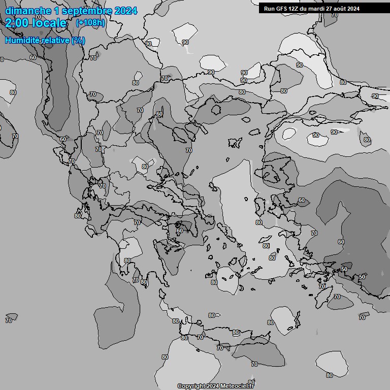 Modele GFS - Carte prvisions 