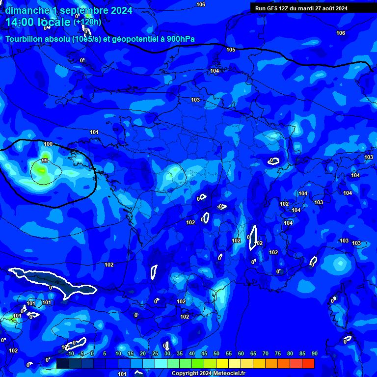 Modele GFS - Carte prvisions 