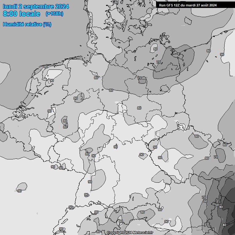 Modele GFS - Carte prvisions 