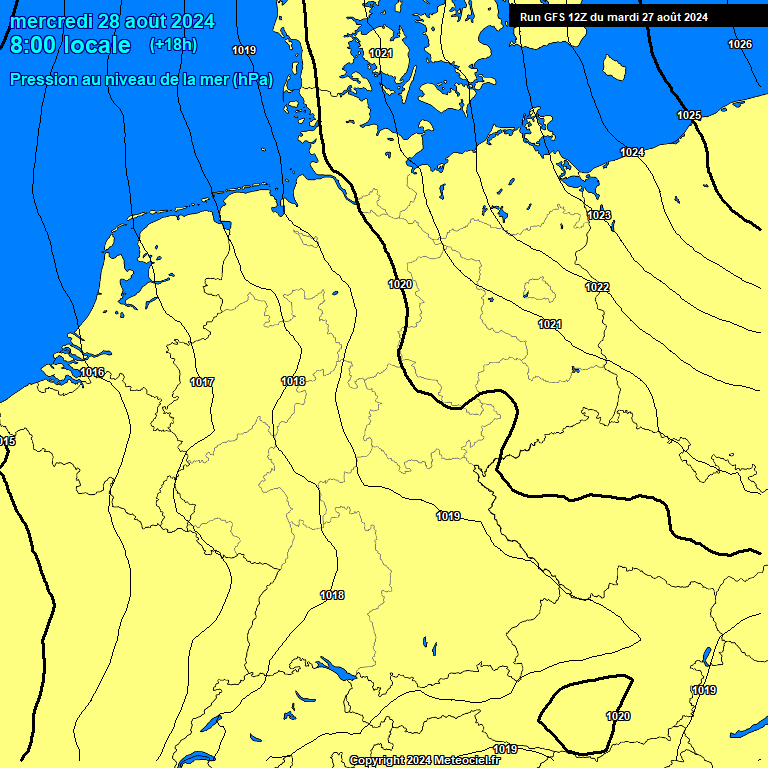 Modele GFS - Carte prvisions 