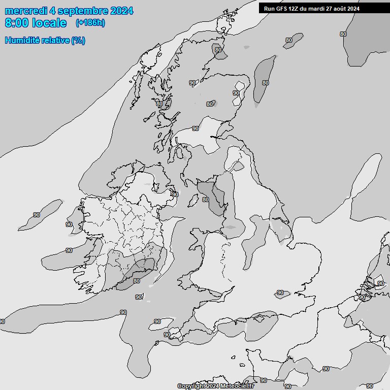 Modele GFS - Carte prvisions 