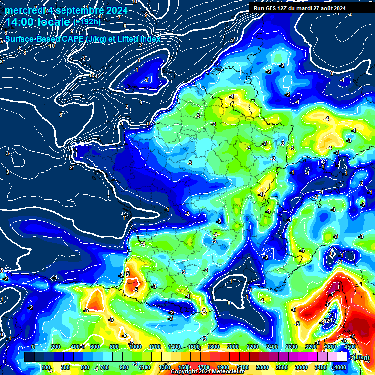 Modele GFS - Carte prvisions 